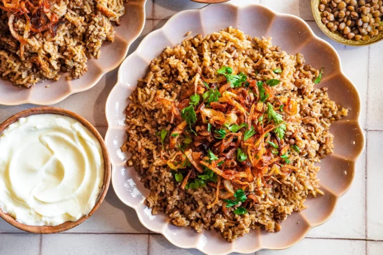 Mujaddara – Traditional Lentils, Rice & Caramelized Onions